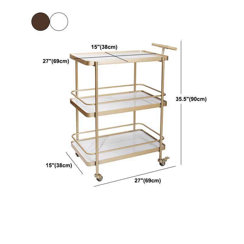 35.43 "H Rolling Contemporary Prep Table Tabella di preparazione in metallo con archiviazione aperta