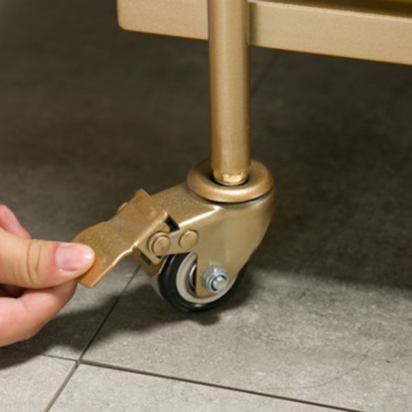 33.86" High Modern Style Rectangle Prep Table Rolling Metal Prep Table for Home