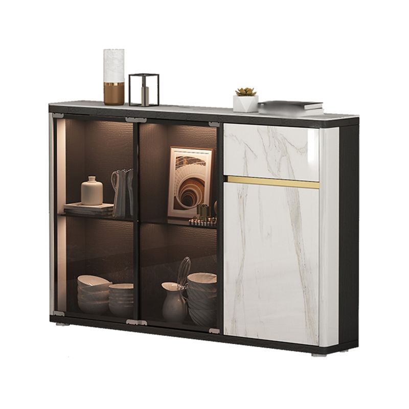 Glass Door Wood Sideboard Modern Credenza with Storage for Living Room Clearhalo 'buffet_sideboard' 'Buffets & Sideboards' 'furn' 'furn_buffet_sideboard' 'Furniture' 'Kitchen & Dining Furniture' 1200x1200_b2a06959-1fdf-4877-adc9-9990034bffb5