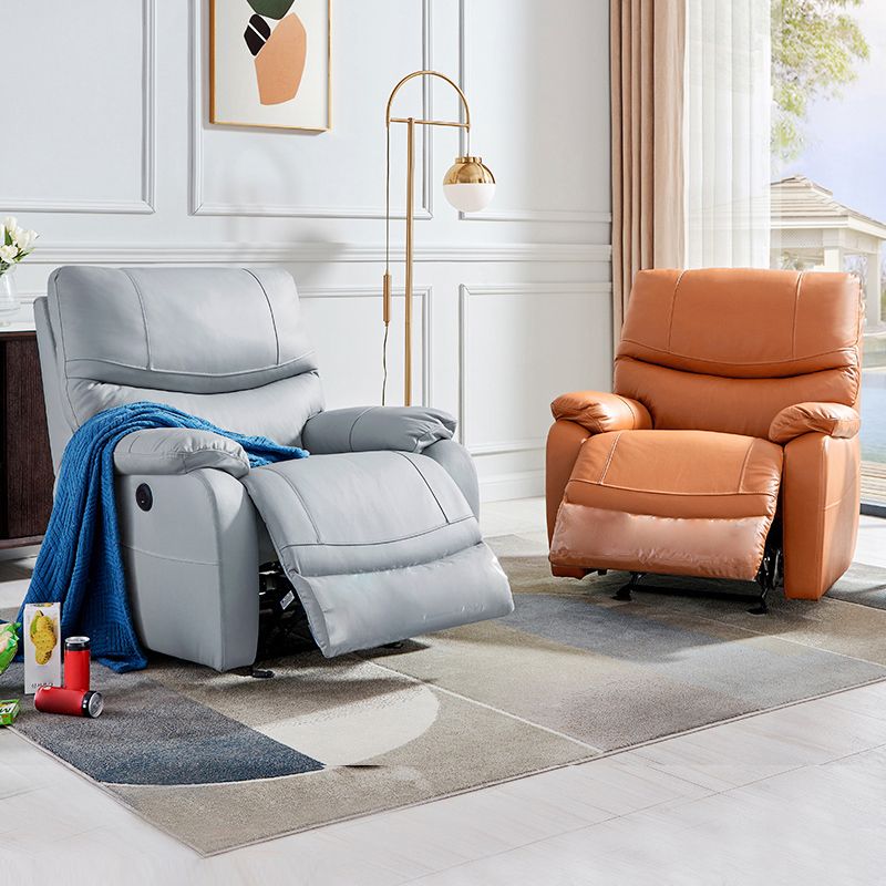 Genuine Leather Standard Recliner Power-Push Botton Recliners Clearhalo 'Chairs & Seating' 'furn' 'furn_recliners' 'Furniture' 'Living Room Furniture' 'Recliners' 1200x1200_b2a105ac-ec2c-4f59-ae26-8b3743a98739