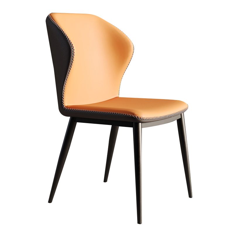 Contemporary Style Metal Dining Chair Dining Wingback Armless Side Chair for Kitchen Clearhalo ' kitchen&dining_furn' 'Dining Chairs' 'Dining Tables & Seating' 'dining_chair' 'furn' 'furn_dining_chair' 'Furniture' 'furniture_dining_chair' 'Kitchen & Dining Furniture' 'kitchen' 1200x1200_b2a1528e-b1f7-446a-9994-4b4570952d6c