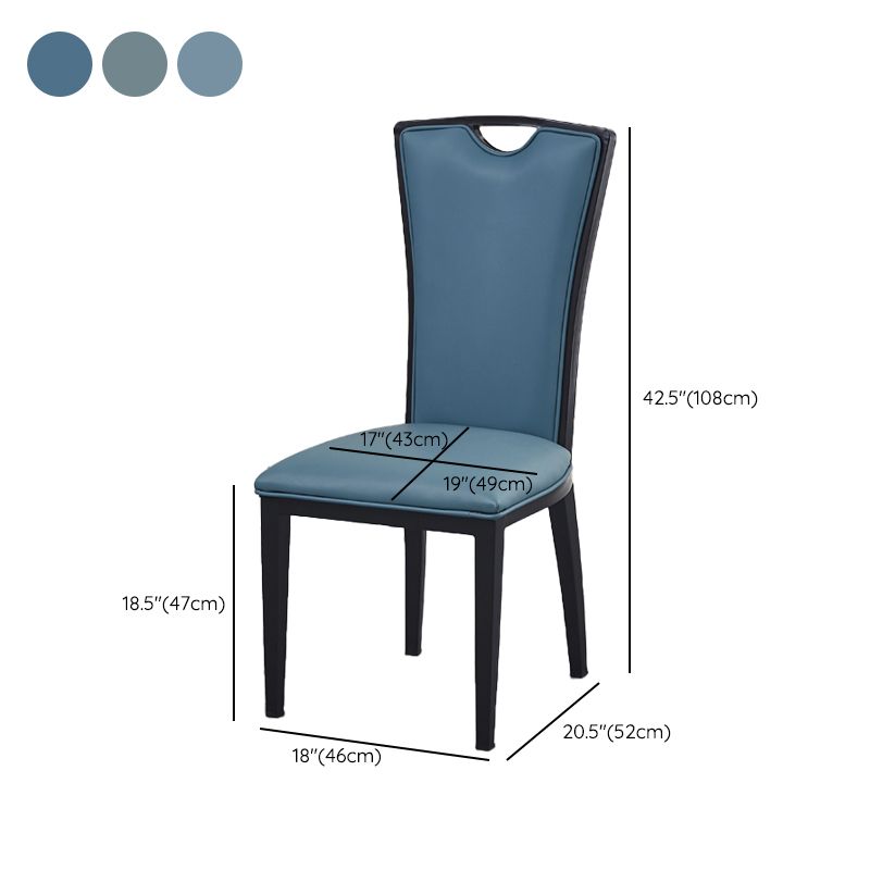 Faux Leder Esszimmerstühle Glamstil hoher Rückenstühle