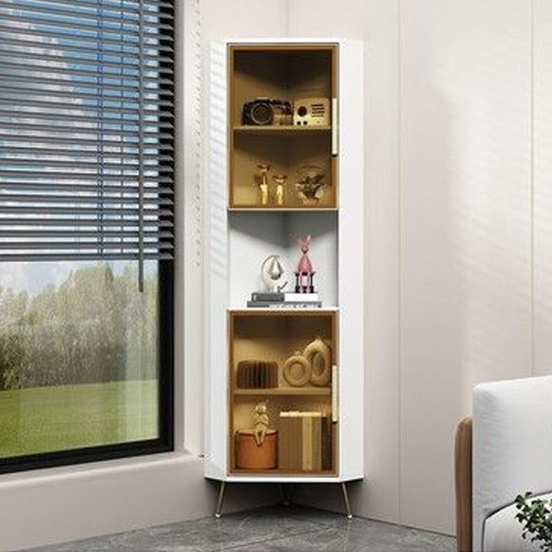 15.74" Wide Wood Corner Accent Cabinet with 2 Door Contemporary Side Cabinet Clearhalo 'Cabinets & Chests' 'cabinets_chests' 'furn' 'furn_cabinets_chests' 'Furniture' 'Living Room Furniture' 1200x1200_b2a1b603-17da-4c1b-97cf-b98723ce4dc3