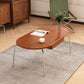 Steel 4 Legs Cocktail Table Oval Wood Top Coffee Table with Drawer Clearhalo 'Coffee & Accent Tables' 'Coffee Tables' 'coffee_tables' 'furn' 'furn_coffee_tables' 'Furniture' 'Living Room Furniture' 1200x1200_b2a1e146-57f9-427f-8677-1affe19a2410