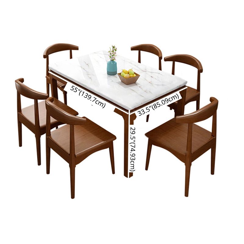 Traditional Style Marble Dining Table with White Rectangle Shape Table for Home Use Clearhalo 'Dining Room Sets' 'Dining Tables & Seating' 'dining_room_set' 'Furniture' 'furniture_dining_room_set' 'Kitchen & Dining Furniture' 'kitchen&dining_furn' 'kitchen' 1200x1200_b2a28957-115b-4736-8944-007a554daf21