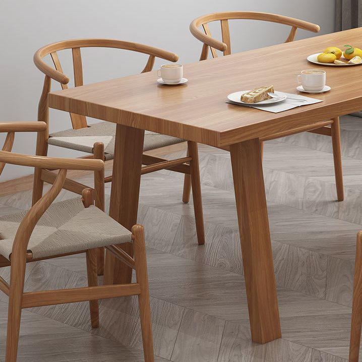 Solid Wood Top Dining Table Traditional Luxury Table with 4 Legs Clearhalo 'Dining Tables & Seating' 'Dining Tables' 'dining_table' 'furn' 'furn_dining_table' 'Furniture' 'furniture_dining_table' 'Kitchen & Dining Furniture' 1200x1200_b2a47eeb-4105-42fa-af32-add84fab3ff2
