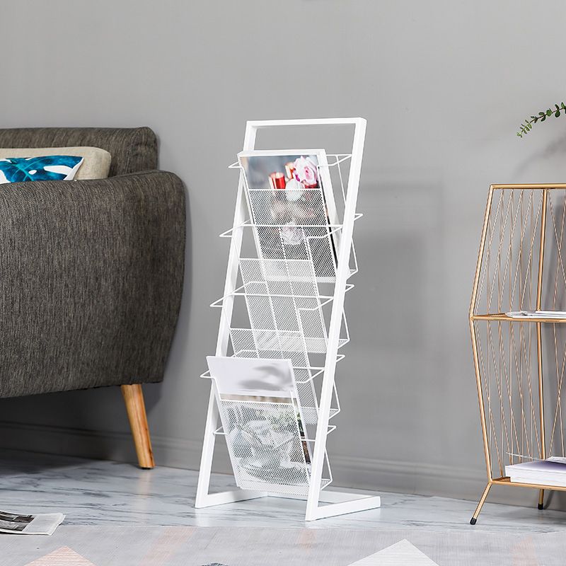 Contemporary Closed Back Bookcase Vertical Metal Bookshelf with Shelves Clearhalo 'Bookcases' 'furn' 'furn_bookcases' 'Furniture' 'Office Furniture' 1200x1200_b2a81466-84fb-46bf-b531-e78f391a571f