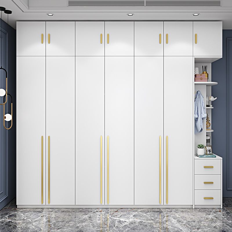 Witte kleur houten garderobe zachte close deur garderobe kast met kledingstaaf