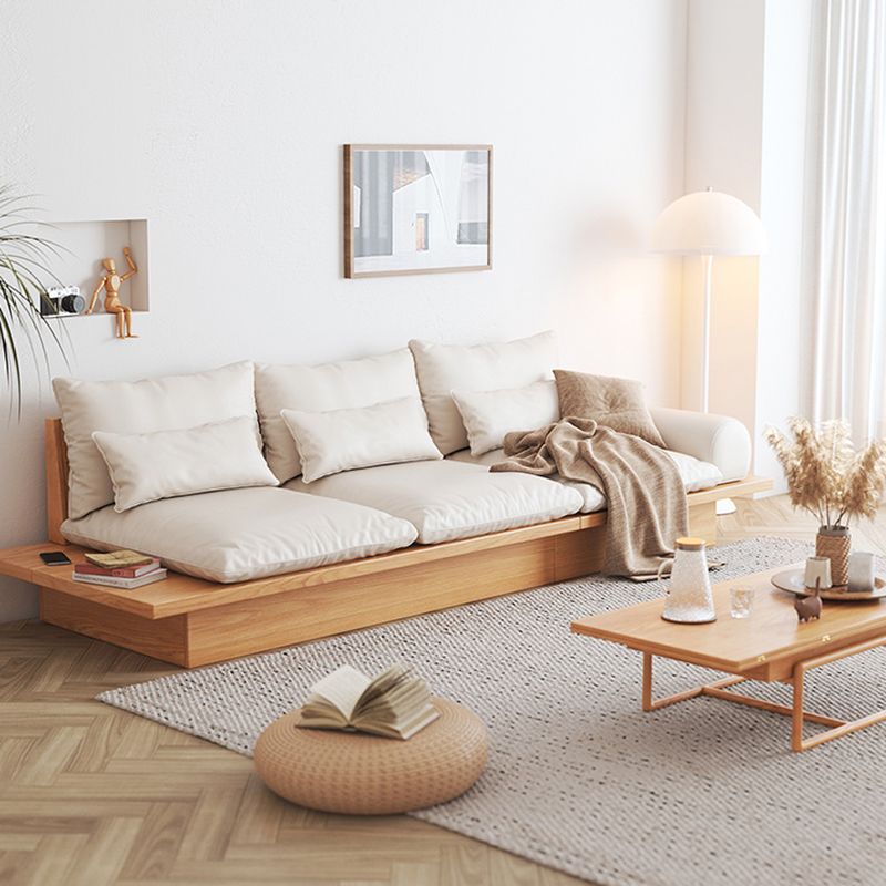 Cotton Blend Rolled Arm Sofa Loose Back 35"W Modern Sofa with Storage Clearhalo 'furn' 'furn_sofas' 'Furniture' 'furniture_sofas' 'kitchen' 'kitchen_sofas' 'Living Room Furniture' 'Sofa' 'sofas' 1200x1200_b2a938ab-e736-4f95-a8b5-fb872671235b