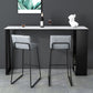 Mesa de bar de piedra sinterizada Mesa de bar rectangular moderna con estantes de almacenamiento