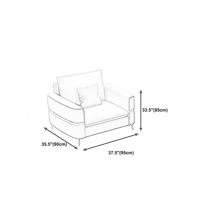 Contemporary Recessed Arm Sofa with Pillows Back and Golden Legs Clearhalo 'furn' 'furn_sectionals' 'Furniture' 'furniture_sectionals' 'kitchen' 'kitchen_sectionals' 'Living Room Furniture' 'Sectionals' 1200x1200_b2aa0a8a-6679-441a-82b9-1baf42cf18b4