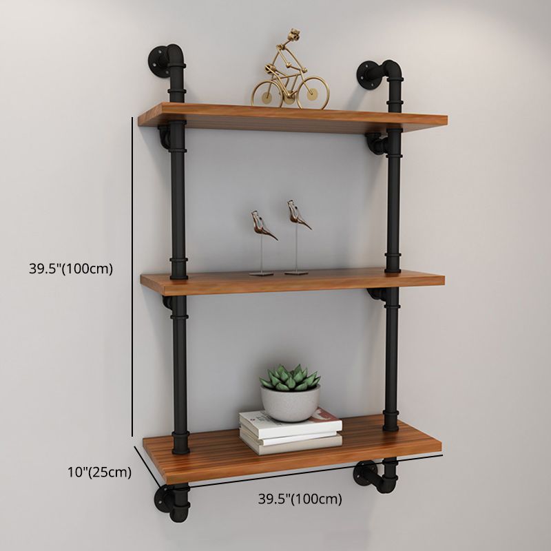 Brown Bookshelf Industrial Style Wall Mounted Bookcase for Home Office Clearhalo 'Bookcases' 'furn' 'furn_bookcases' 'Furniture' 'furniture_bookcases' 'Office Furniture' 1200x1200_b2ac96bb-300e-4afa-8cc2-daf6bb806fe0