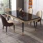 Dining Room Sets Contemporary with Sintered Stone Table and Cushion Chairs Clearhalo 'Dining Room Sets' 'Dining Tables & Seating' 'dining_room_set' 'furn' 'furn_dining_room_set' 'Furniture' 'furniture_dining_room_set' 'Kitchen & Dining Furniture' 'kitchen&dining_furn' 'kitchen' 1200x1200_b2acf6b5-2ac8-4756-b0b2-f0fb95324516