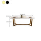 Rectangle Trestle Base Dining Table Glam Style Stone Kitchen Desk Clearhalo 'Dining Tables & Seating' 'Dining Tables' 'dining_table' 'furn' 'furn_dining_table' 'Furniture' 'Kitchen & Dining Furniture' 1200x1200_b2add058-c447-441f-9bd6-7ba8b968c0f4