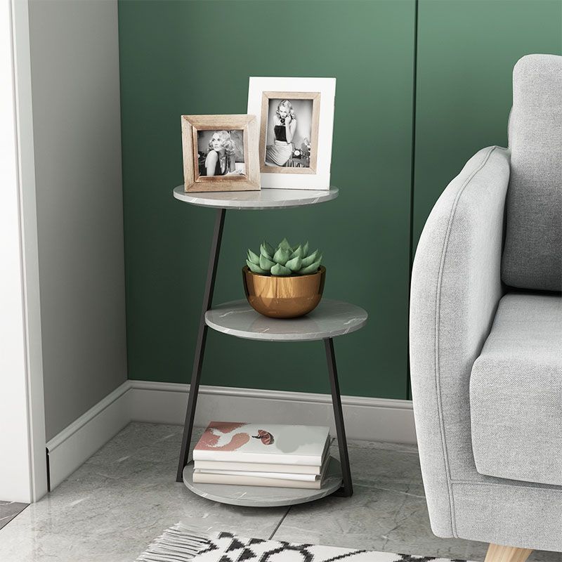 24.4" Tall Scandinavian Style Side End Table Metal Abstract Side Accent Table