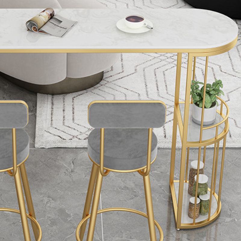 Tavolo da tavolo da bar moderno a barra da banco in marmo bianco per soggiorno