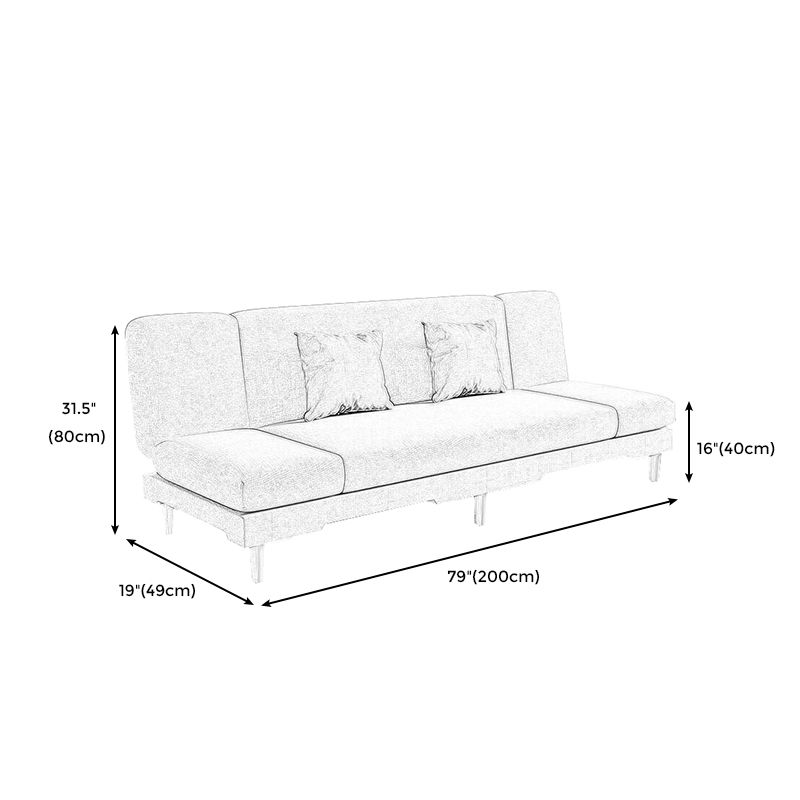 Modern Wood Legs Sofa 2/3 Seater Armless Convertible Sleeper Sofa Clearhalo 'Furniture' 'furniture_sofas' 'kitchen' 'kitchen_sofas' 'Living Room Furniture' 'Sofa' 'sofas' 1200x1200_b2b1435a-844f-4535-8811-901cc83f59ea