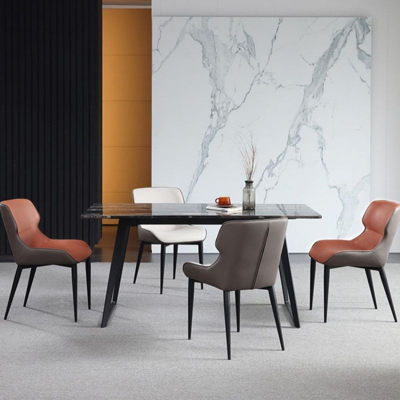 Modern Design Wingback Arm Dining Chairs Leather Dining Chairs for Kitchen (Set of 2) Clearhalo ' kitchen&dining_furn' 'Dining Chairs' 'Dining Tables & Seating' 'dining_chair' 'furn' 'furn_dining_chair' 'Furniture' 'furniture_dining_chair' 'Kitchen & Dining Furniture' 'kitchen' 1200x1200_b2b16619-e11a-4aee-9367-499533f49768