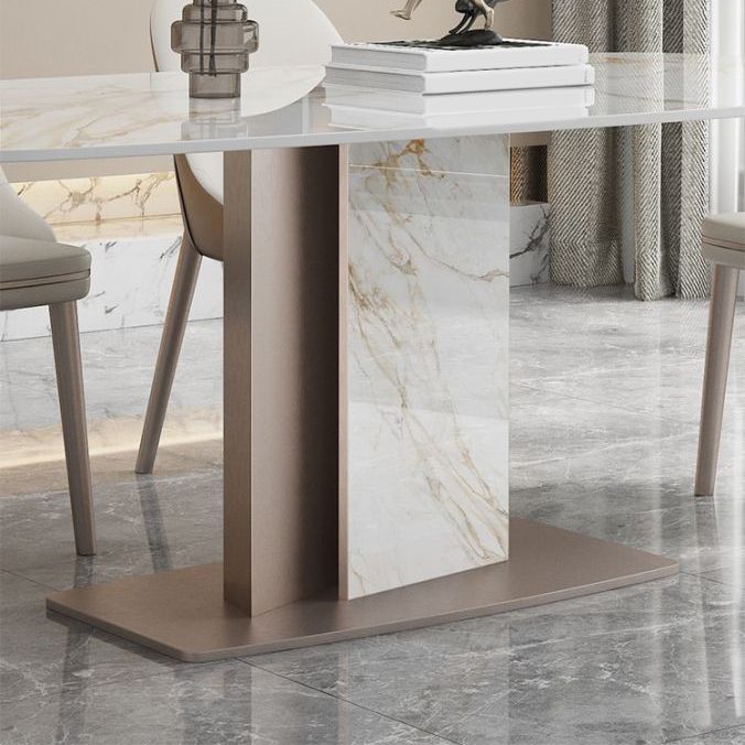 Nordic Sintered Stone Top Dining Set Rectangle 1/4/5/7 Pieces Dinette Table Set Clearhalo 'Dining Room Sets' 'Dining Tables & Seating' 'dining_room_set' 'furn' 'furn_dining_room_set' 'Furniture' 'Kitchen & Dining Furniture' 1200x1200_b2b27de1-f778-4a9f-bf2c-027b9fce896f