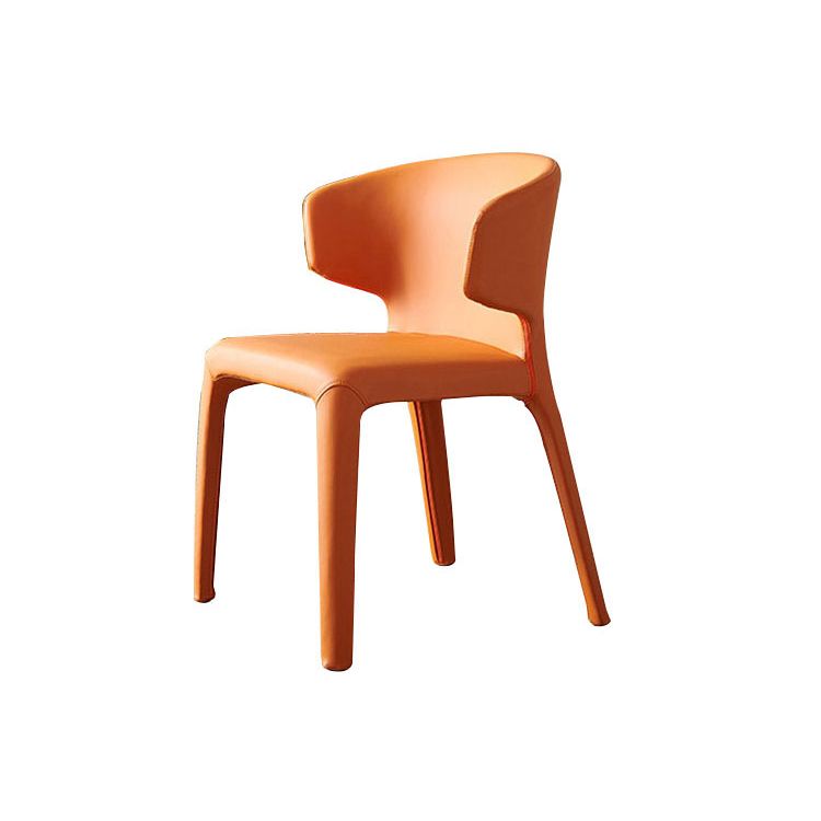Designer Style Leather Arm Chair Matte Finish Solid Back Single Dining Chair Clearhalo ' kitchen&dining_furn' 'Dining Chairs' 'Dining Tables & Seating' 'dining_chair' 'furn' 'furn_dining_chair' 'Furniture' 'furniture_dining_chair' 'Kitchen & Dining Furniture' 'kitchen' 1200x1200_b2b4ecf7-cd92-4d32-9fe4-b7ac811b9f26