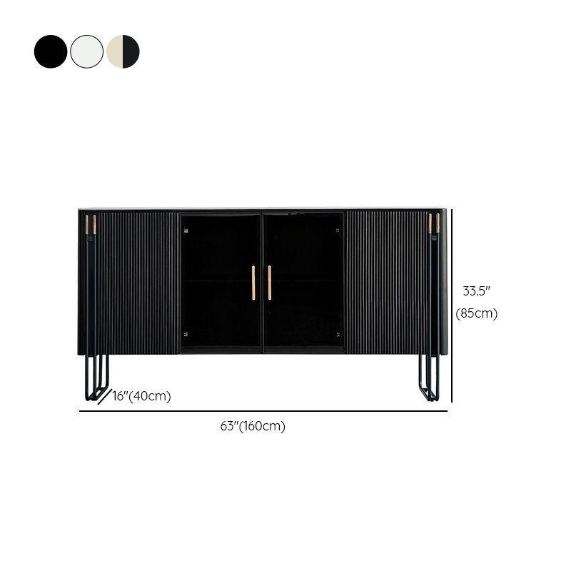 Sideboard -Glastüren im Glam -Stil Steinseitenbrett mit Schränken