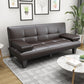 Modern Biscuit Back Faux Leather Pillow Top Arm Convertible Sofa with Foldable Clearhalo 'furn' 'furn_sofas' 'Furniture' 'furniture_sofas' 'kitchen' 'kitchen_sofas' 'Living Room Furniture' 'Sofa' 'sofas' 1200x1200_b2b66167-77a7-44a5-b06f-fc6fe7f5d234