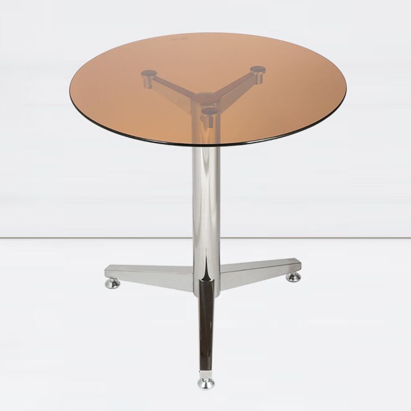 Modern Round Dining Room Table Tempered Glass Table with Pedestal Base Clearhalo ' dining_table' 'Dining Tables & Seating' 'Dining Tables' 'furn' 'furn_dining_table' 'Furniture' 'furniture_dining_table' 'Kitchen & Dining Furniture' 'kitchen&dining_furn' 'kitchen' 'kitchen_dining_table' 1200x1200_b2b6bc23-130e-4560-9166-47841aa9b2fd