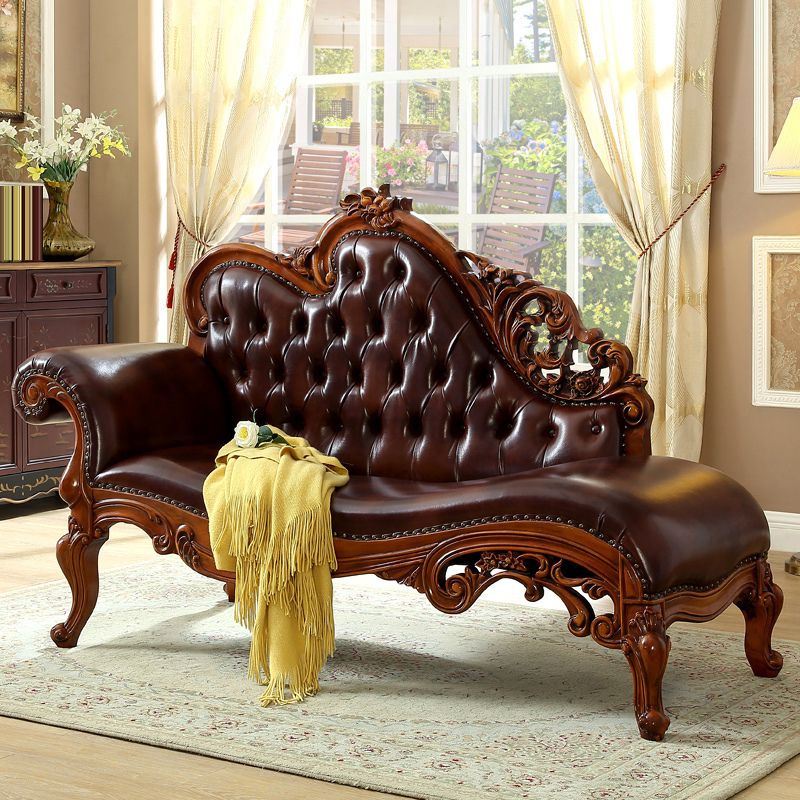 Traditional One Armed Chaise Rolled Arms with Legs for Living Room Clearhalo 'Chairs & Seating' 'Chaise Lounge' 'chaise_lounge' 'furn' 'furn_chaise_lounge' 'Furniture' 'Living Room Furniture' 1200x1200_b2b7b15d-b41b-4734-8d8b-de3801e2ba58
