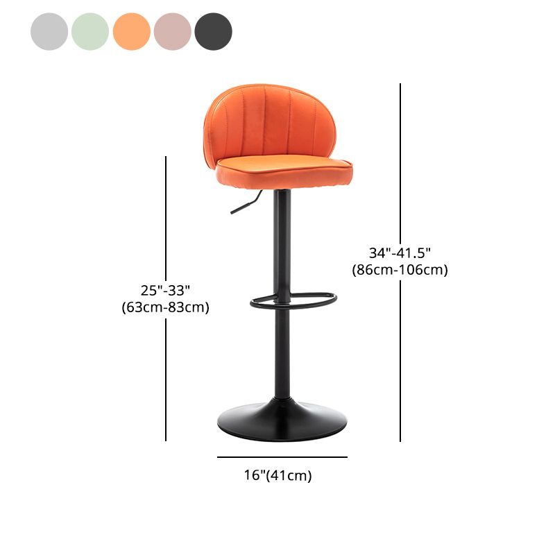 Contemporary Faux Leather Bar Stool Footrest Low Back Adjustable Height Swivel Stool Clearhalo 'Bar Furniture' 'Bar Stools' 'bar_stools' 'furn' 'furn_bar_stools' 'furniture_bar_stools' 'Kitchen & Dining Furniture' 'kitchen&dining_furn' 'kitchen' 'kitchen_furn' Furniture' 1200x1200_b2b8696b-d0d3-4d26-90cc-1e289e473db8