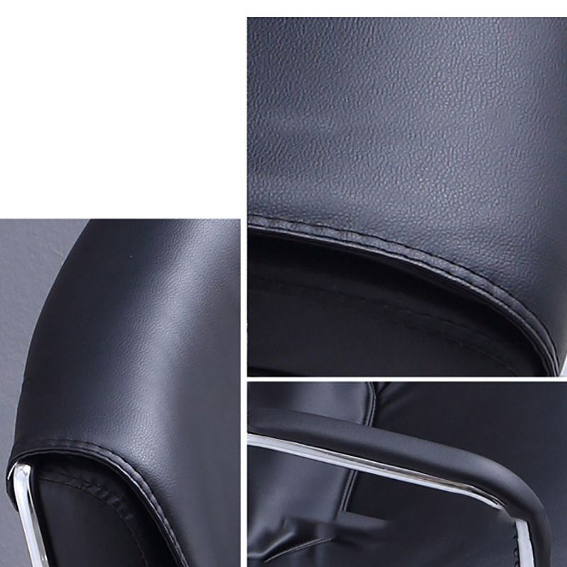 Chaise de conférence moderne à armes fixes sans roues chaise de bureau de gestion du cuir
