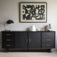 Tavolo da buffet Glam in legno massello nero Tavolo da buffet Glam con 6 cassetti e 2 ante