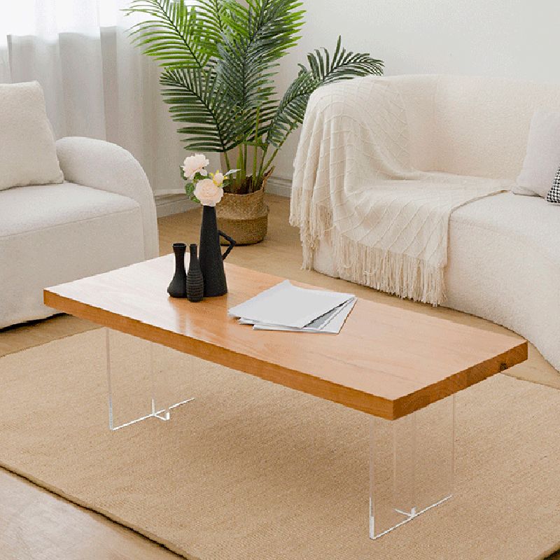 Solid Wood Coffee Table Double Pedestal Base Coffee or End Table, 19.68" Wide Clearhalo 'Coffee & Accent Tables' 'Coffee Tables' 'coffee_tables' 'furn' 'furn_coffee_tables' 'Furniture' 'Living Room Furniture' 1200x1200_b2bc8031-aefb-4f0b-85a3-b9ea65fbf0e8