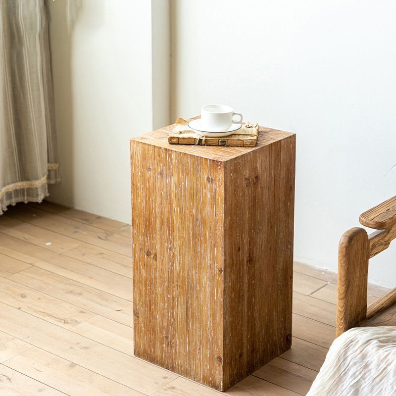 Mesa cuadrada de mesa de madera de campo francés, de 11.8 pulgadas de ancho