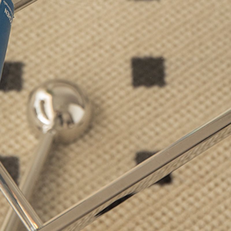 23.6" W Clear Glass End Table Pedestal Stainless Steel Side Table with Adjustable Height Clearhalo 'Coffee & Accent Tables' 'End & Side Tables' 'end_side_tables' 'furn' 'furn_end_side_tables' 'Furniture' 'Living Room Furniture' 1200x1200_b2be3b82-1dd4-47d7-bd41-cd1f16a62b27