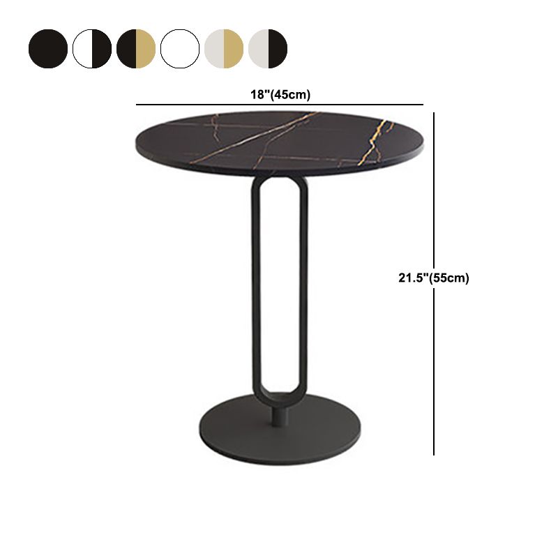 21.6" Tall Modern Round Slate Top Side Table Iron Pedestal End Table Clearhalo 'Coffee & Accent Tables' 'End & Side Tables' 'end_side_tables' 'furn' 'furn_end_side_tables' 'Furniture' 'Living Room Furniture' 1200x1200_b2bea262-02c0-4ad9-8e0d-66f543ee7729