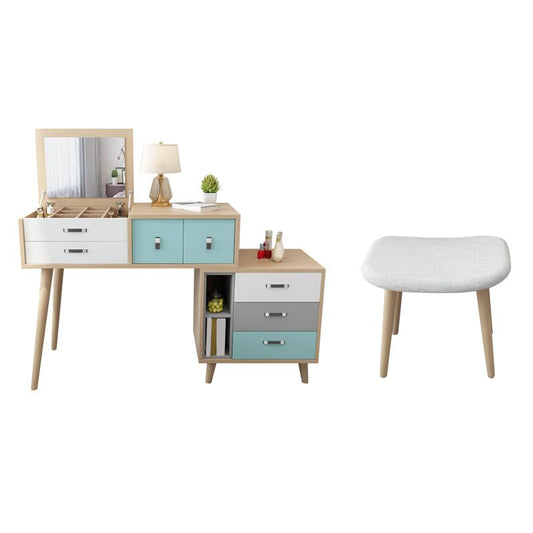 Holzflip-Top-Waschtisch-Set moderner natürlicher Waschtisch mit Schubladen