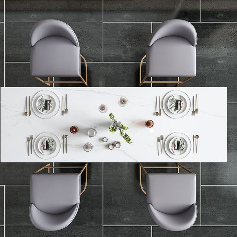 Rectangle Bar Table Contemporary Bar Dining Table with 4 Gold Legs Clearhalo 'Bar Furniture' 'Bar Tables' 'bar_tables' 'furn' 'furn_bar_tables' 'Furniture' 'furniture_bar_tables' 'Kitchen & Dining Furniture' 1200x1200_b2c1090e-c263-4717-87fa-1fb09dfff82d