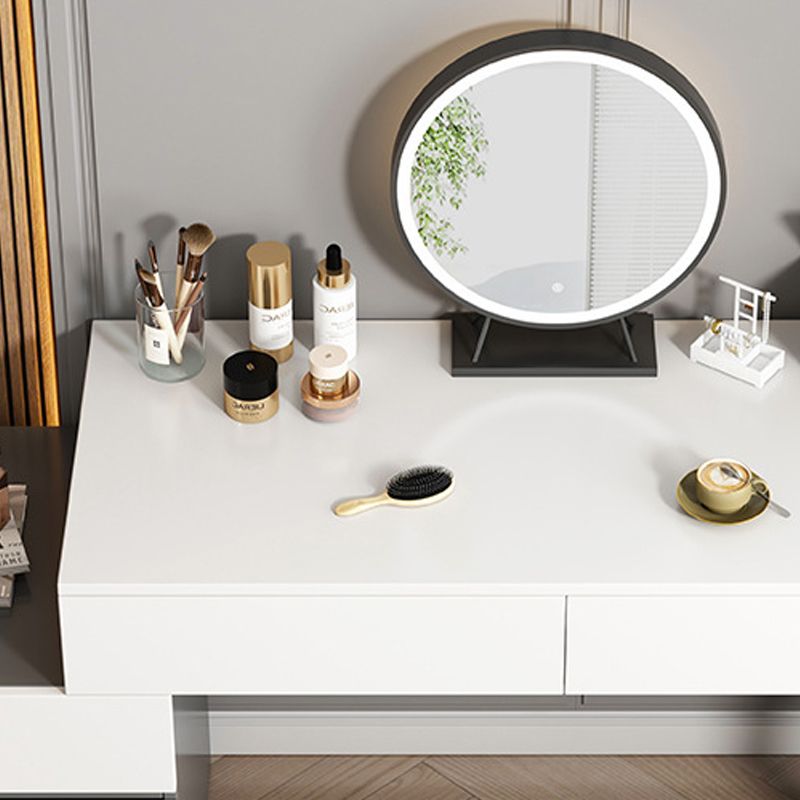 Modern Wooden Vanity Desk in White Modern with Drawers Dressing Table