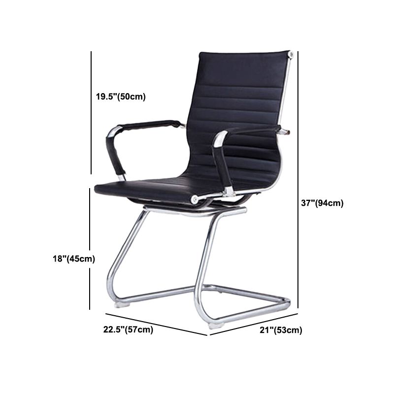 Modern Arms Included Chair Mid-Back Leather Desk Chair in Black Clearhalo 'furn' 'furn_office_chair' 'Furniture' 'Office Chairs' 'Office Furniture' 'office_chair' 1200x1200_b2c18168-1603-491f-8304-5c09c59d2f75