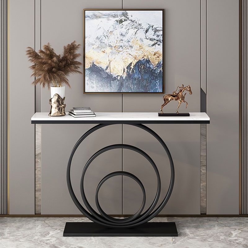 Tavolo da divano console di ferro moderno rettangolo console in pietra tavolo per la sala