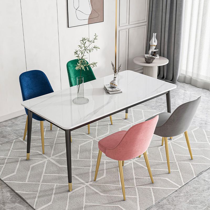 Modern Mental Solid Back Dining Side Chair Gold Kitchen Dining Side Chair Clearhalo ' kitchen&dining_furn' 'Dining Chairs' 'Dining Tables & Seating' 'dining_chair' 'furn' 'furn_dining_chair' 'Furniture' 'furniture_dining_chair' 'Kitchen & Dining Furniture' 'kitchen' 1200x1200_b2c41151-d327-470a-836e-14d26ae91318