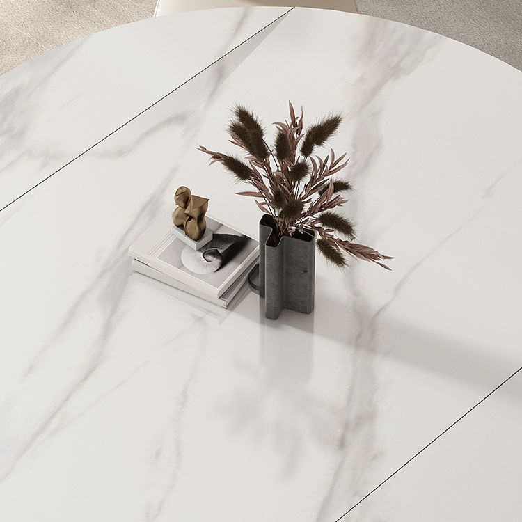 Modern Scalable Dinette Set 1/2/3/7/9 Pieces Round White Sintered Stone Dining Table Set Clearhalo 'Dining Room Sets' 'Dining Tables & Seating' 'dining_room_set' 'furn' 'furn_dining_room_set' 'Furniture' 'furniture_dining_room_set' 'Kitchen & Dining Furniture' 1200x1200_b2c612c5-8c57-437f-86d8-1783ea290bd7