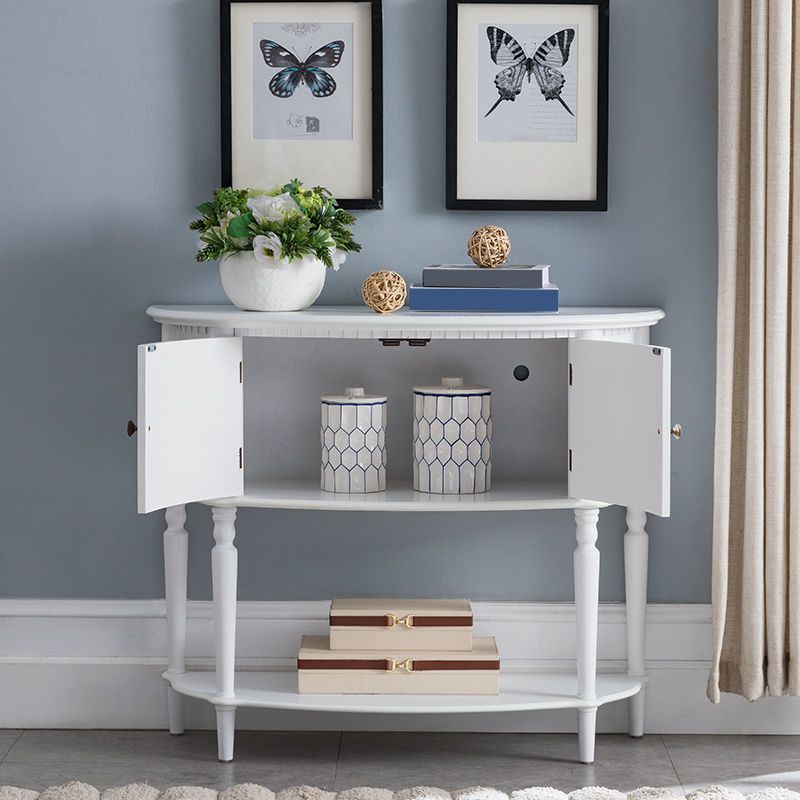 Mid-Century Modern Wooden End Table Half Moon Accent Table for Hall Clearhalo 'Console Tables' 'console_tables' 'Entry & Mudroom Furniture' 'furn' 'furn_console_tables' 'Furniture' 1200x1200_b2c74a39-7cba-4015-b6de-7beecc96e899