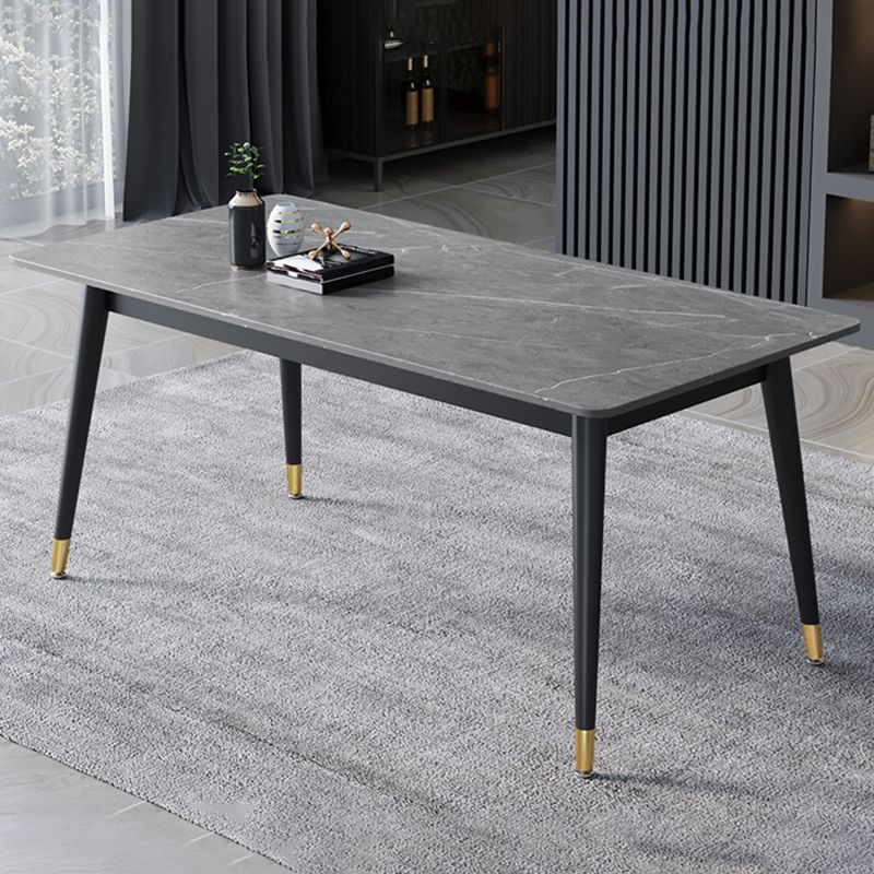 4 Legs Dining Site Table Contemporary Style Stone Dinette Table for Home Clearhalo ' dining_table' 'Dining Tables & Seating' 'Dining Tables' 'furn' 'furn_dining_table' 'Furniture' 'furniture_dining_table' 'Kitchen & Dining Furniture' 'kitchen&dining_furn' 'kitchen' 'kitchen_dining_table' 1200x1200_b2c8b13c-0b25-4978-a55f-b9a623b82787
