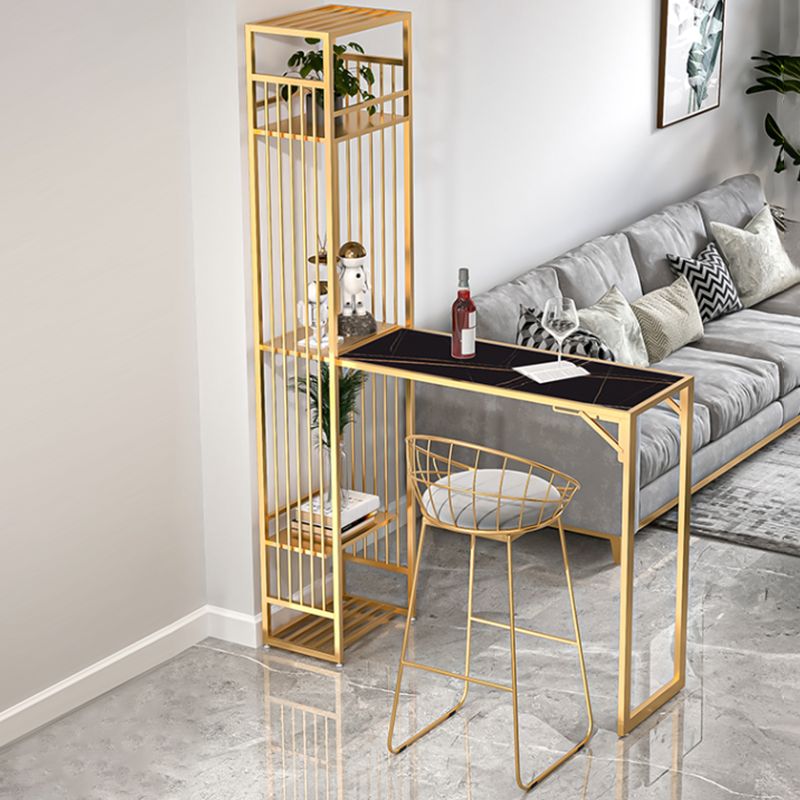 Modern Style Bar Table Set 1/2 Pieces Rectangle Bar Table with Upholstered Stool Clearhalo 'Bar Furniture' 'furn' 'furn_home_bar_bar_sets' 'Furniture' 'Home Bars & Bar Sets' 'home_bar_bar_sets' 'Kitchen & Dining Furniture' 1200x1200_b2c8c822-9ca9-456b-a55e-d932684f5c43