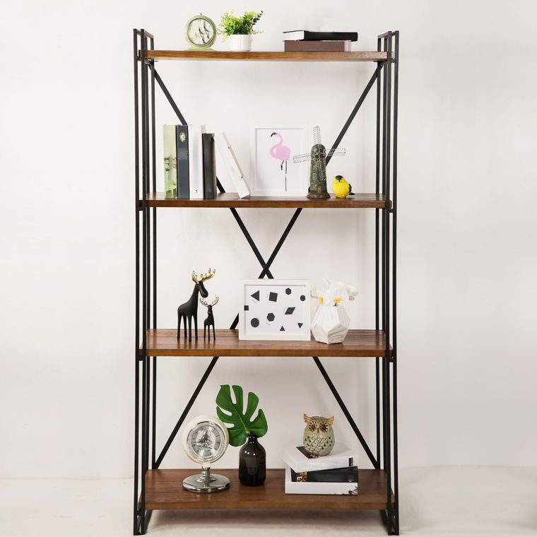Home Office Etagere Bookshelf Modern Bookcase with Rectangle Shelves