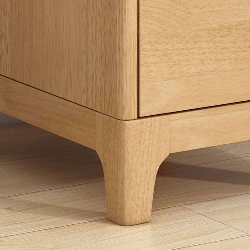 Coffre en bois massif contemporain, coffre d'accent rectangle avec tiroirs