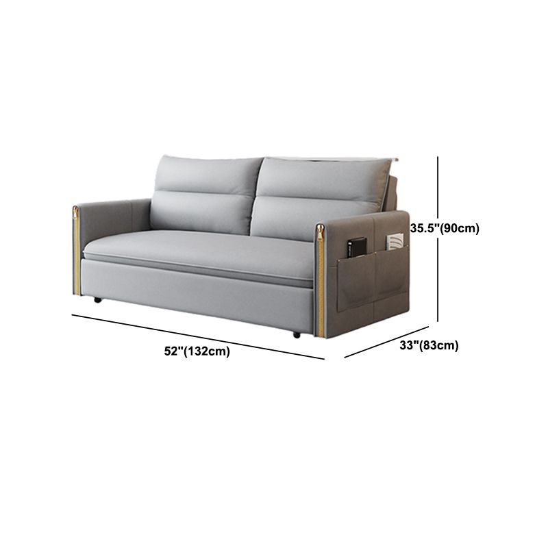 Canapé canapé de lit contemporain résistant aux taches en cuir en cuir en gris