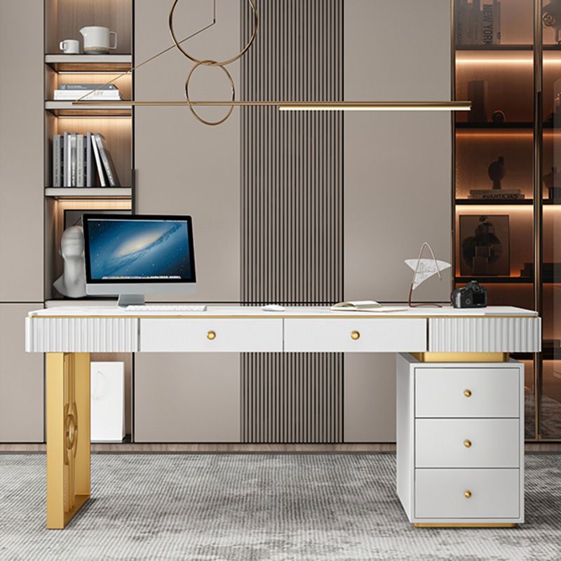 Bureau d'écriture de pierre glamour en pierre mate 23,62 "W Bureau de bureau pour la maison