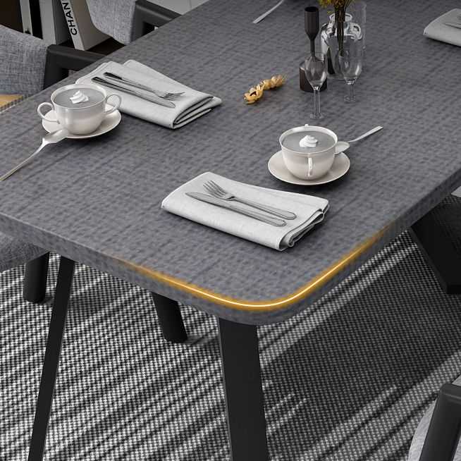 Metal Industrial Rectangle Dining Table Grey Wood Top Table with Sled Base Clearhalo ' dining_table' 'Dining Tables & Seating' 'Dining Tables' 'furn' 'furn_dining_table' 'Furniture' 'furniture_dining_table' 'Kitchen & Dining Furniture' 'kitchen&dining_furn' 'kitchen' 'kitchen_dining_table' 1200x1200_b2cbebae-6e65-4298-8e4a-3dd30e356198
